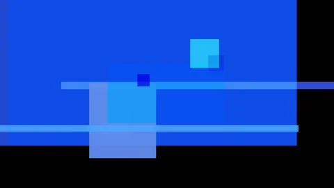 Abstract composition of overlapping blue rectangles and lines on a black ba.. Stock Footage 335430974