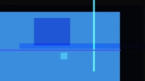 Abstract composition of overlapping blue rectangles and lines against a bla.. Stock Footage 335431106