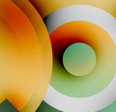Abstract composition. Overlapping circles create layered effect. Warm, cool Stock Illustration