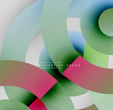 Abstract composition. Overlapping circles create dynamic visual effect. Soft 库存插图