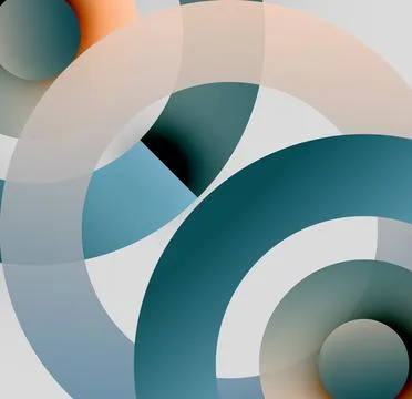 Abstract composition. Overlapping circles create dynamic visual effect. Soft 스톡 일러스트
