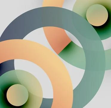Abstract composition. Overlapping circles create dynamic visual effect. Soft 스톡 일러스트