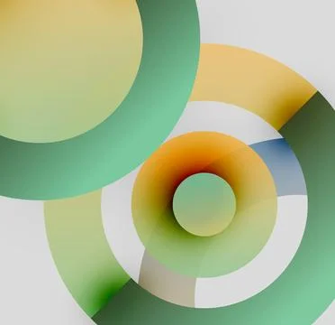 Abstract composition. Overlapping circles create dynamic visual effect. Soft 스톡 일러스트