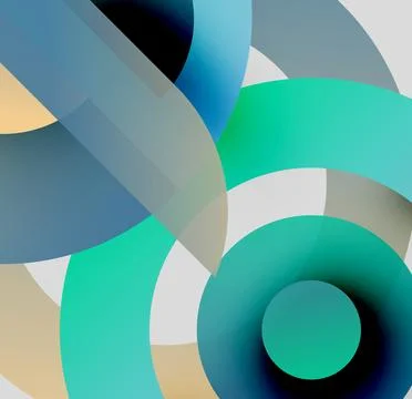 Abstract composition. Overlapping circles create dynamic visual effect. Soft 스톡 일러스트