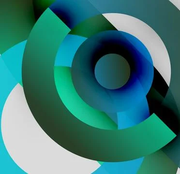 Abstract composition. Overlapping circles create dynamic visual effect. Shades Stock Illustration