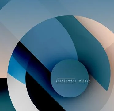 Abstract composition. Overlapping circles create dynamic visual effect. Gradient 스톡 일러스트