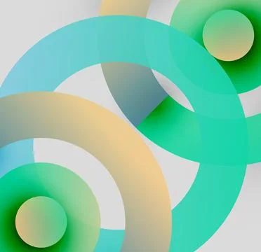 Abstract composition. Overlapping circles create dynamic visual effect. Soft 스톡 일러스트