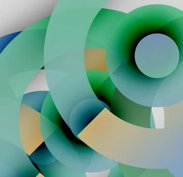 Abstract composition. Overlapping circles create dynamic visual effect. Soft 库存插图