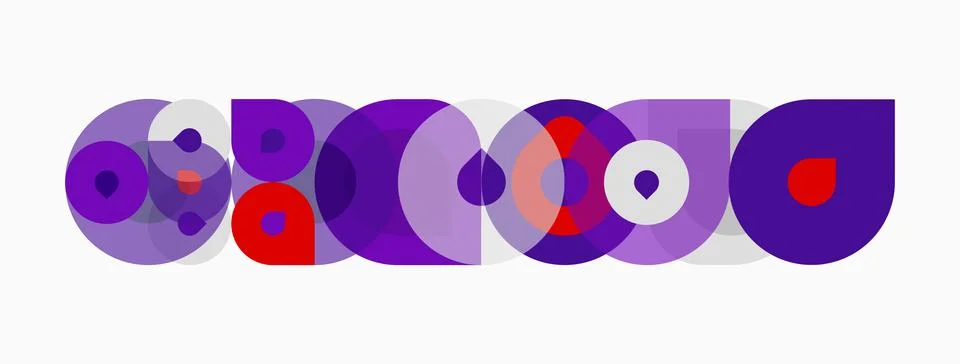 Abstract composition. Overlapping circles create colorful patterns, resemblin Illustrazione stock