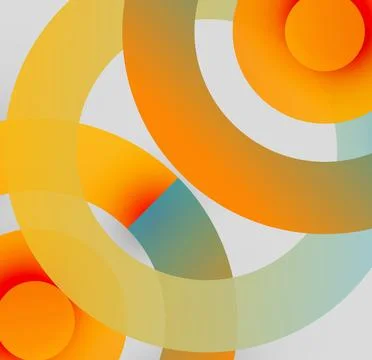 Abstract composition. Overlapping circles, gradients, warm tones dominate. 스톡 일러스트