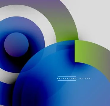 Abstract composition. Overlapping circles, gradients create dynamic visual Stock Illustration