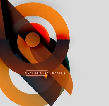 Abstract composition. Overlapping circles, gradients create dynamic visual Illustrazione stock