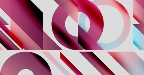 Abstract composition. Overlapping circles, lines create dynamic visual effect. Stock Illustration