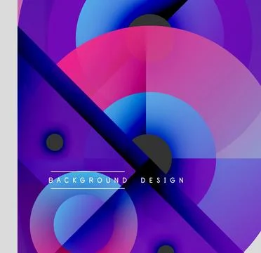 Abstract composition. Overlapping circles, lines create dynamic visual effect. Illustrazione stock