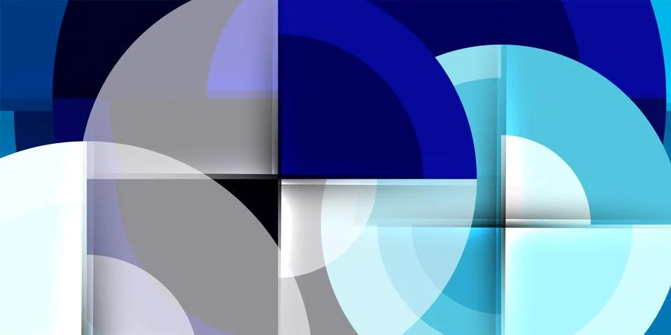 Abstract composition. Overlapping circles, rectangles create dynamic visual 스톡 일러스트