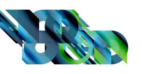Abstract composition. Overlapping circles, rectangles create dynamic visual Stock Illustration