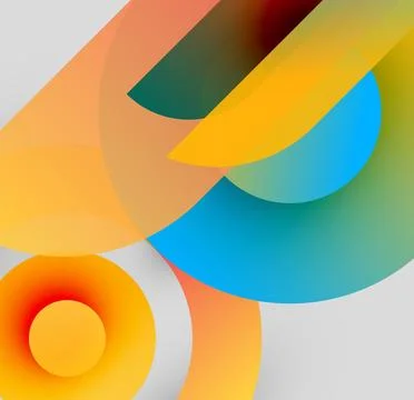 Abstract composition. Overlapping circles, rectangles create vibrant gradients. 스톡 일러스트