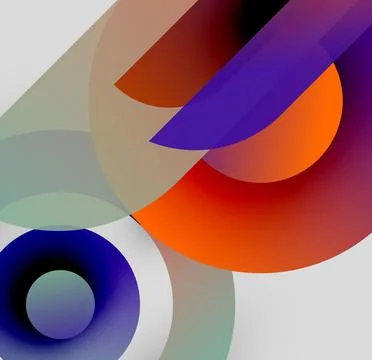 Abstract composition. Overlapping circles, rectangles create dynamic visual 스톡 일러스트