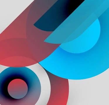 Abstract composition. Overlapping circles, rectangles create dynamic visual 스톡 일러스트