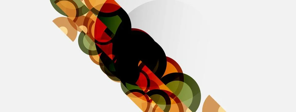Abstract composition. Overlapping circles, rectangles create dynamic visual Illustrazione stock