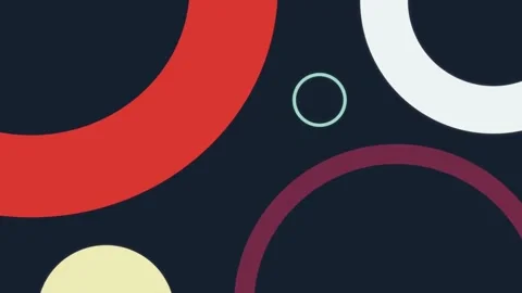 Abstract Composition of Overlapping Circles in Red, White, and Maroon on Da.. Stock Footage 297015343