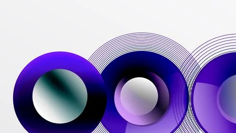 Abstract composition of overlapping circles with smooth gradients and イラスト素材