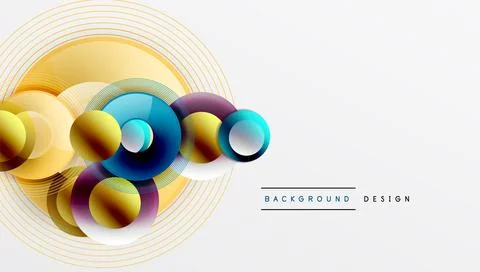 Abstract composition of overlapping circles with smooth gradients and イラスト素材