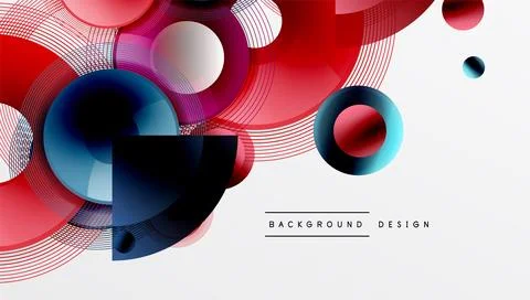 Abstract composition of overlapping circles with smooth gradients and イラスト素材