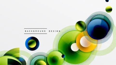 Abstract composition of overlapping circles with smooth gradients and イラスト素材