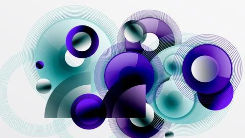 Abstract composition of overlapping circles with smooth gradients and イラスト素材