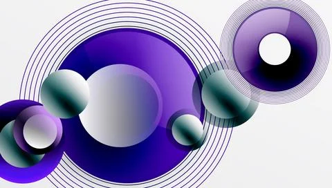 Abstract composition of overlapping circles with smooth gradients and イラスト素材