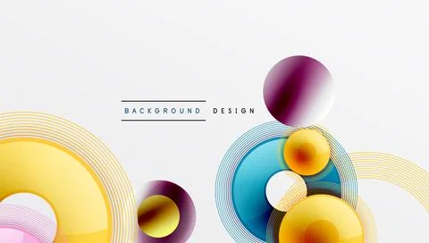 Abstract composition of overlapping circles with smooth gradients and イラスト素材