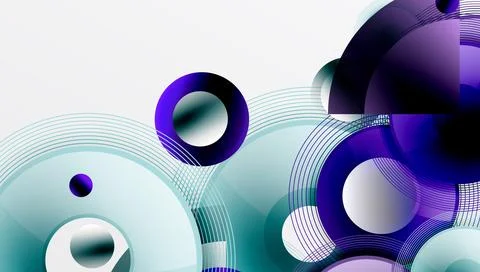 Abstract composition of overlapping circles with smooth gradients and イラスト素材