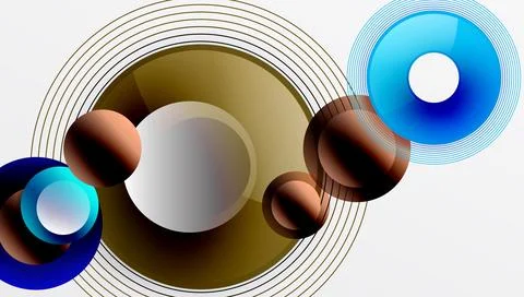 Abstract composition of overlapping circles with smooth gradients and イラスト素材