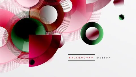 Abstract composition of overlapping circles with smooth gradients and イラスト素材