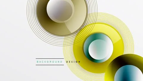 Abstract composition of overlapping circles with smooth gradients and transpa Illustrazione stock