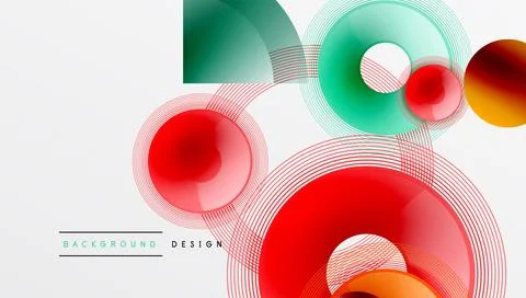 Abstract composition of overlapping circles with smooth gradients and イラスト素材