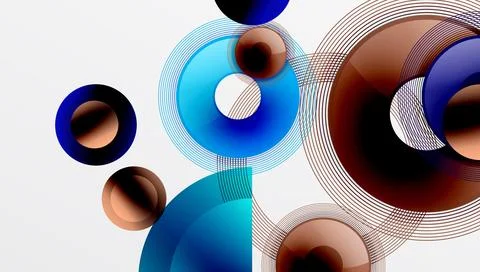 Abstract composition of overlapping circles with smooth gradients and イラスト素材