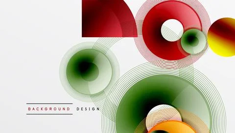 Abstract composition of overlapping circles with smooth gradients and イラスト素材