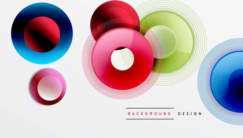 Abstract composition of overlapping circles with smooth gradients and イラスト素材