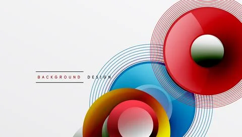 Abstract composition of overlapping circles with smooth gradients and イラスト素材
