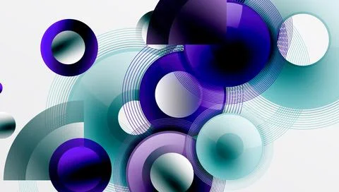 Abstract composition of overlapping circles with smooth gradients and イラスト素材