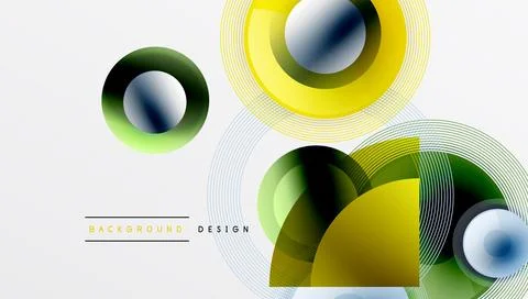 Abstract composition of overlapping circles with smooth gradients and Illustrazione stock