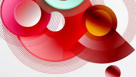 Abstract composition of overlapping circles with smooth gradients and trans.. イラスト素材