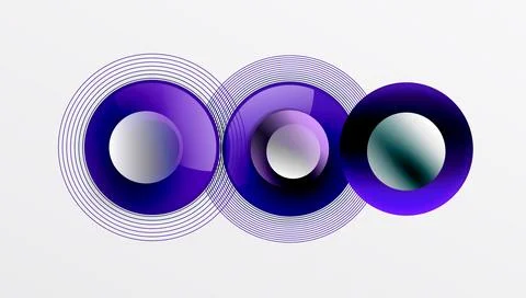Abstract composition of overlapping circles with smooth gradients and transpa Illustrazione stock