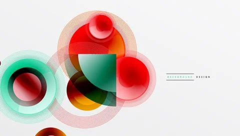 Abstract composition of overlapping circles with smooth gradients and イラスト素材