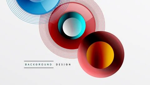 Abstract composition of overlapping circles with smooth gradients and イラスト素材