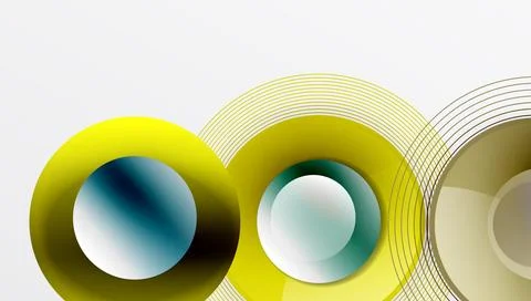 Abstract composition of overlapping circles with smooth gradients and イラスト素材