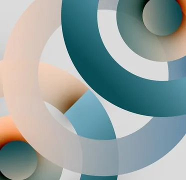 Abstract composition. Overlapping circles, soft gradients, muted colors create 스톡 일러스트