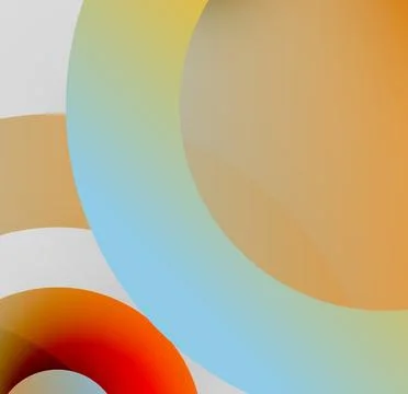 Abstract composition. Overlapping circles, soft gradients, muted colors create 스톡 일러스트